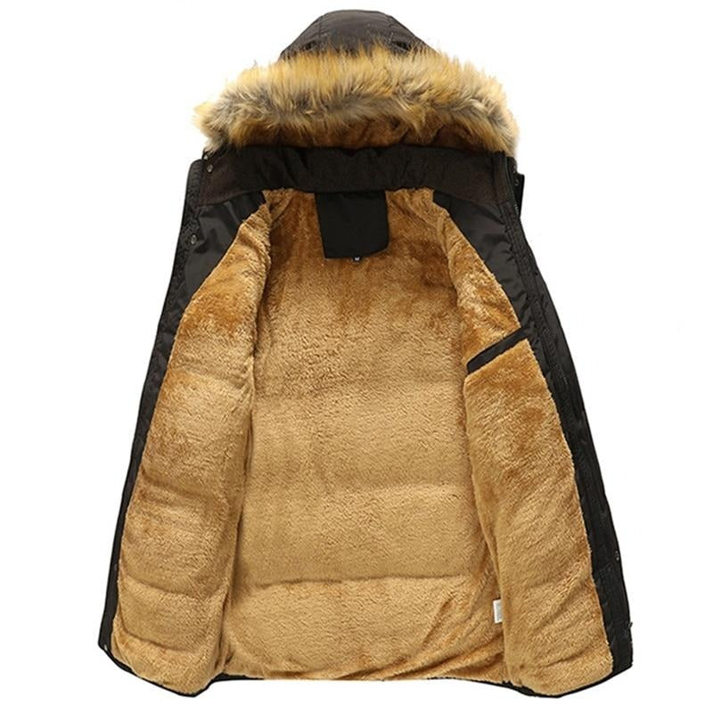 Ocieplana Kurtka Zimowa z Futrem przy Kapturze (Męska)