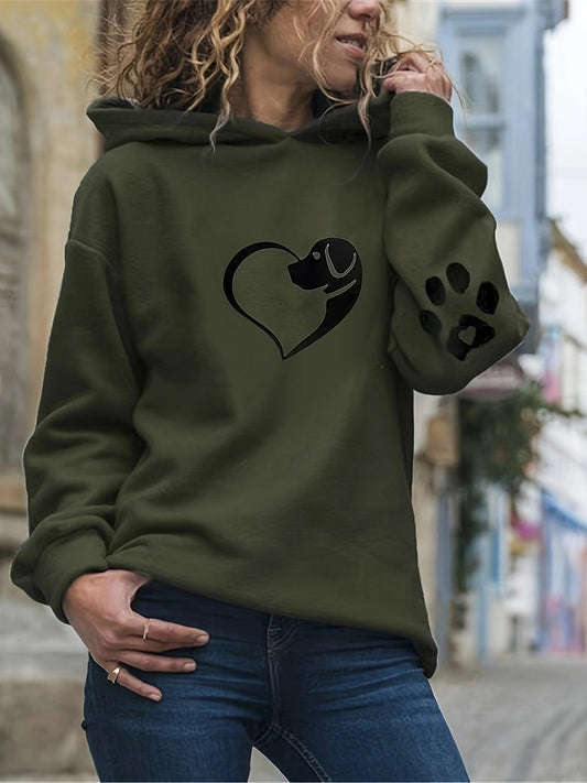 Bluza z Motywem Psa i Łapki na Wiosnę (Damskie)