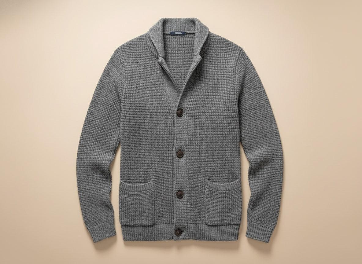 Warme Winterse Gebreide Cardigan met Kraag (Heren)