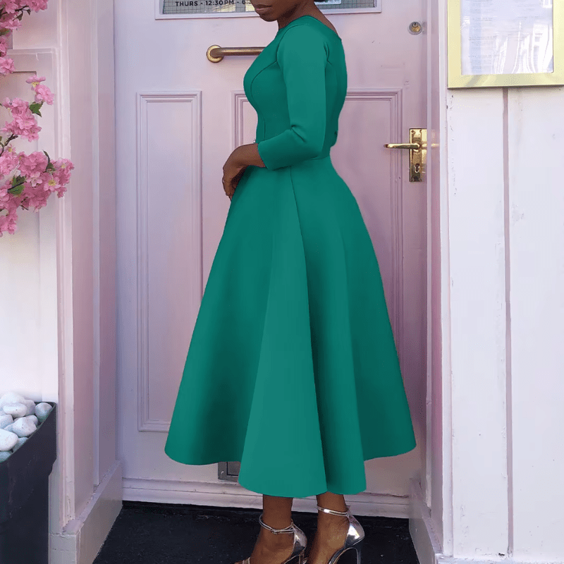 Damska Letnia Elegancka Sukienka Midi A Linia