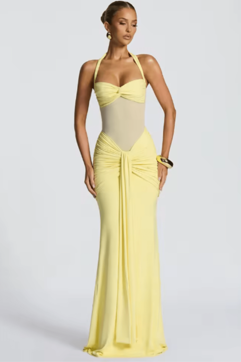 Damska Letnia Halter Marszczona Elegancka Maxi Sukienka