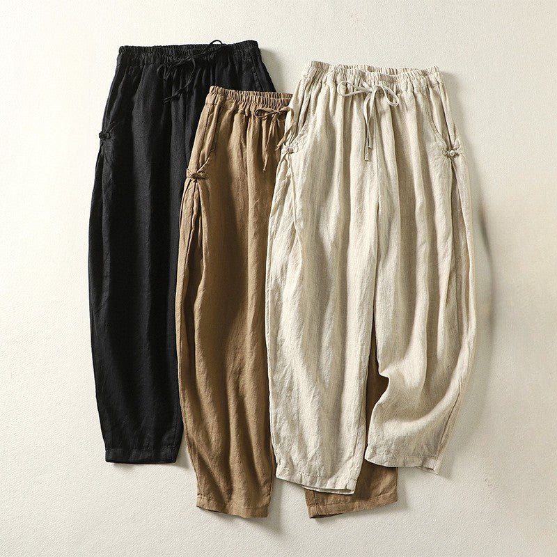 Damskie Letnie Boho Luźne Elastyczne Codzienne Spodnie