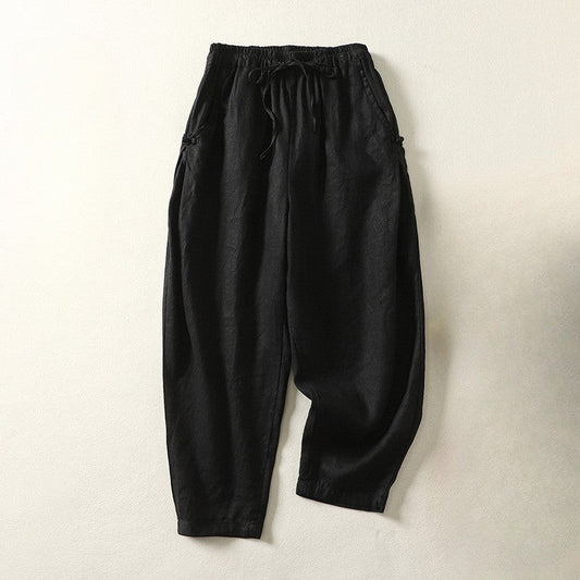 Damskie Letnie Boho Luźne Elastyczne Codzienne Spodnie