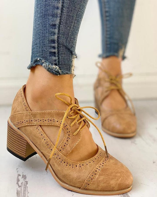 Damskie Letnie Sznurowane z Paskiem T Buty na Obcasie
