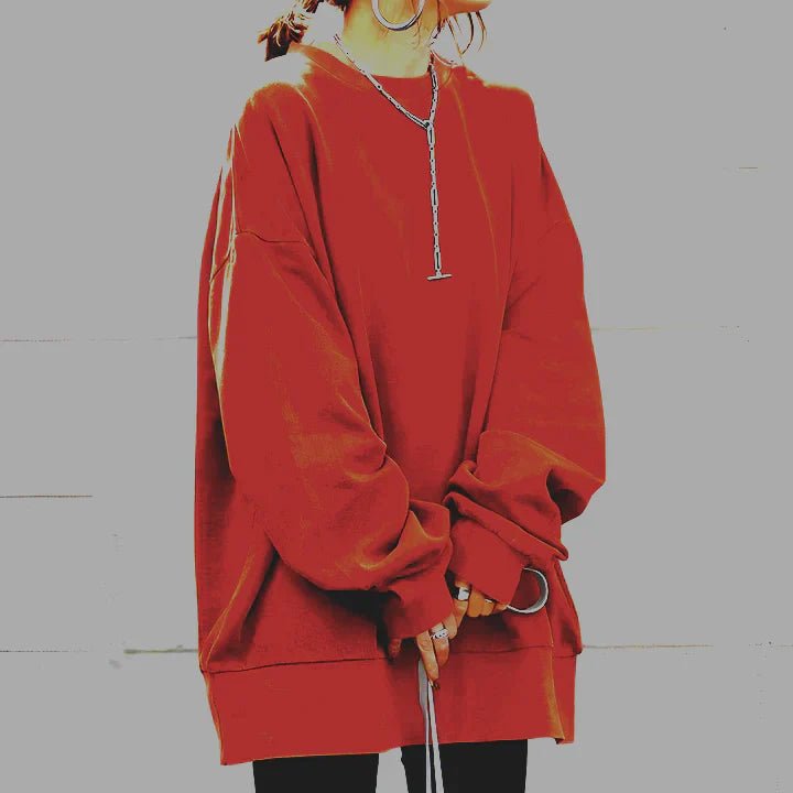 Pull d'hiver élégant et ample avec décolleté rond pour femmes - Stylé et chaud