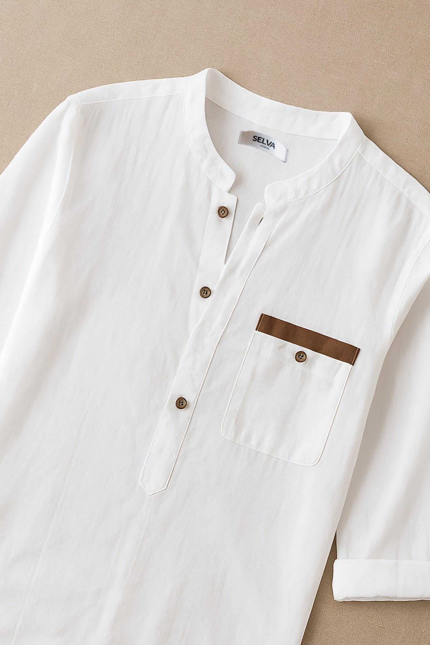 Koszula ze Stójką | Enzo – Biała