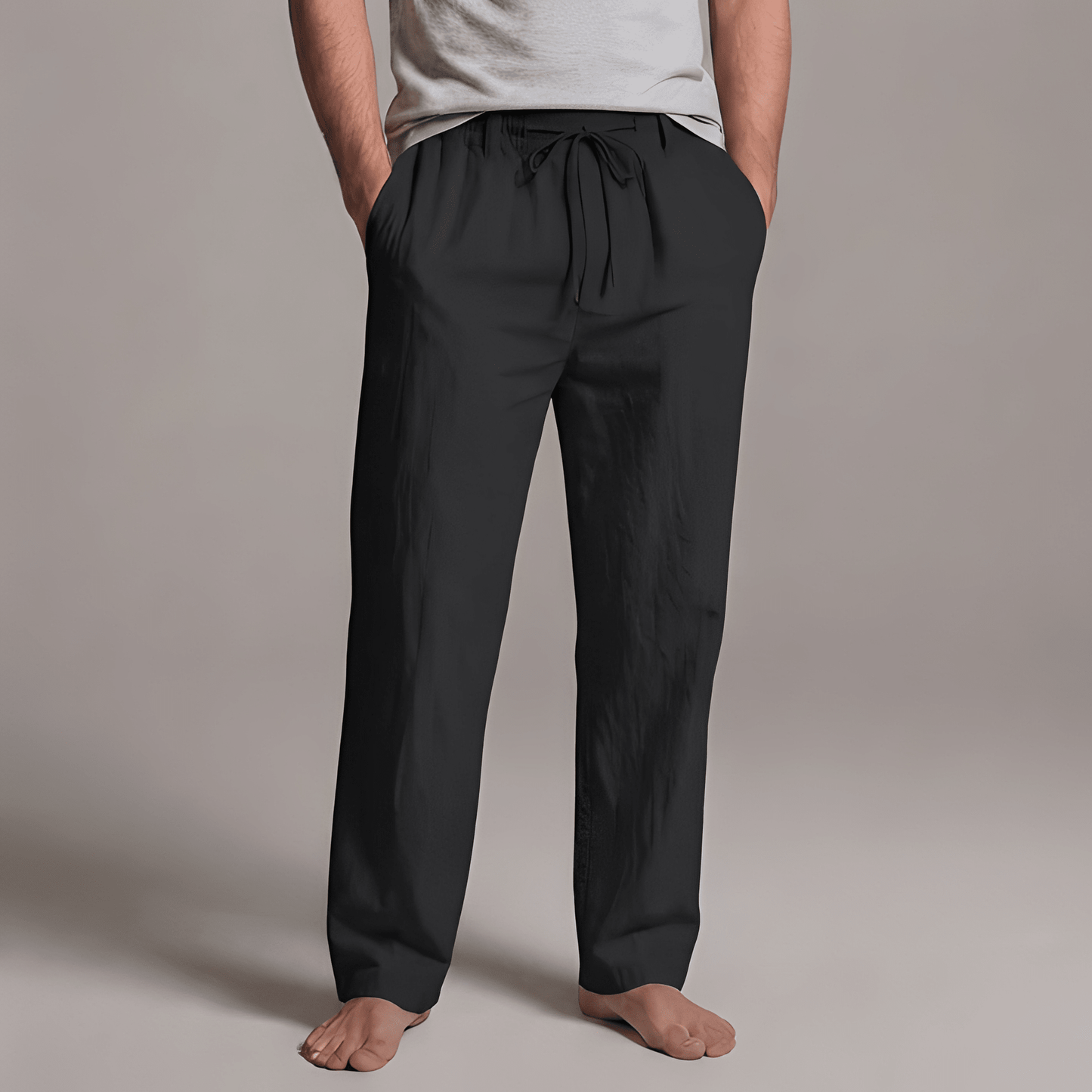 Męskie Letnie Casualowe Spodnie ze Sznurkiem