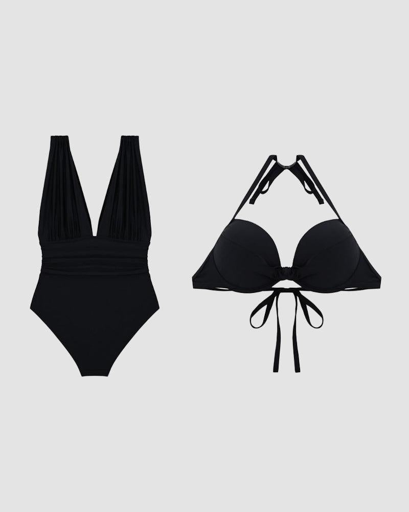 Maillot de bain sculptant avec décolleté en V (Femme)