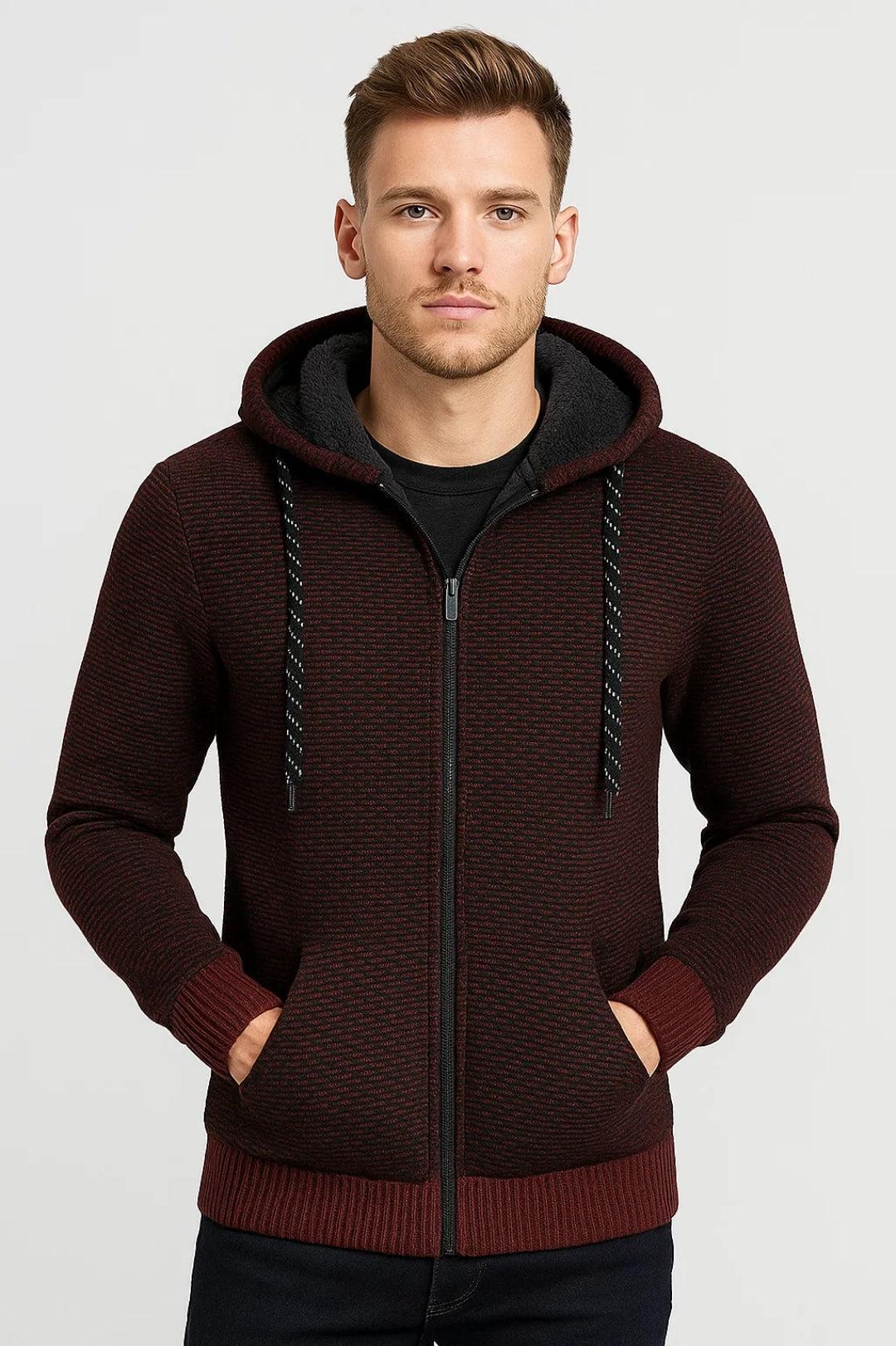 Lente Gebreide Hoodie met Rits (Heren)