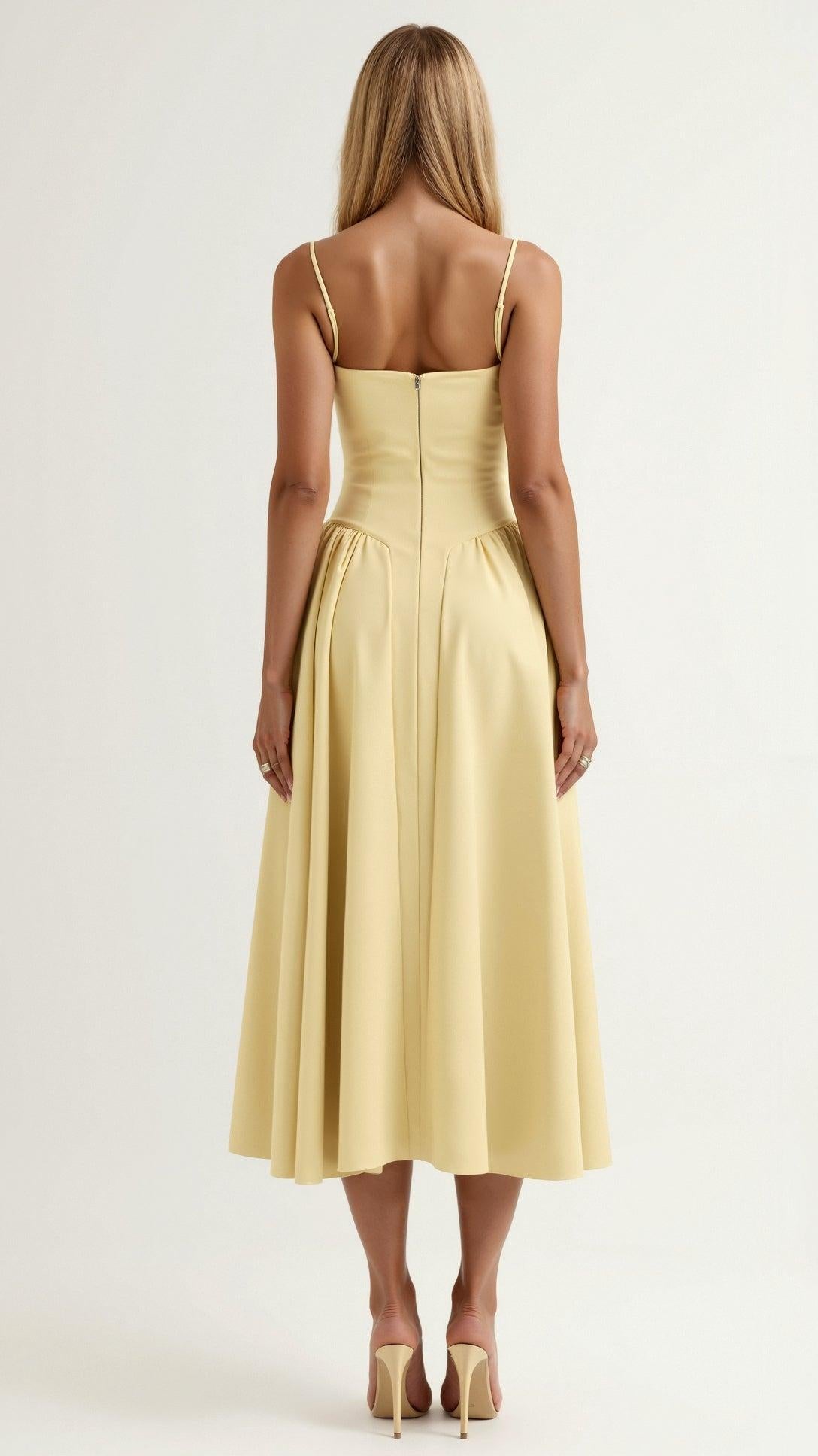 Wiosenna Elegancka Sukienka Midi Wieczorowa (Damska)