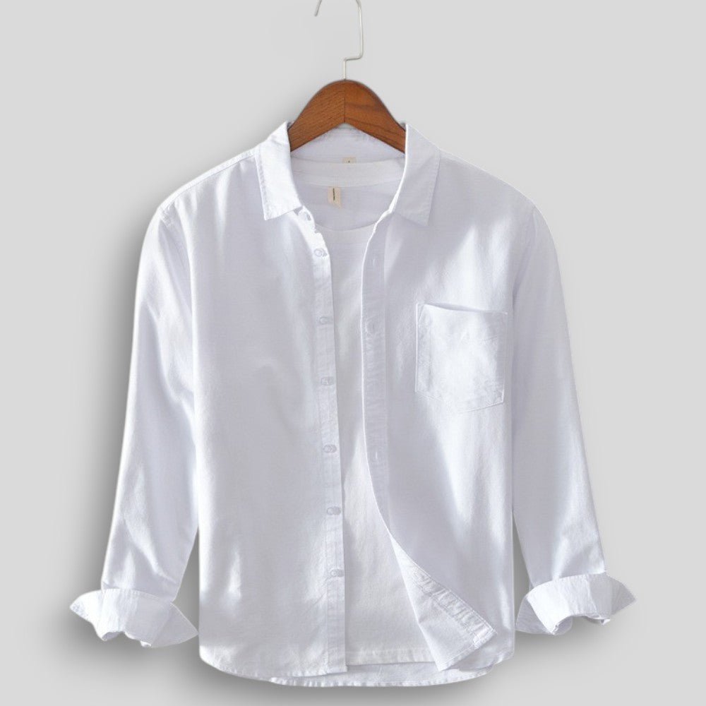 Wiosenna Koszula Męska z Długim Rękawem i Kieszenią (Męska)