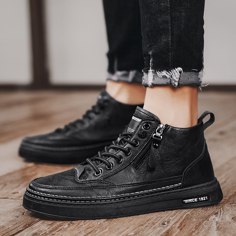 Wiosenne Męskie Botki Sznurowane z Komfortową Wyściółką (Męskie)