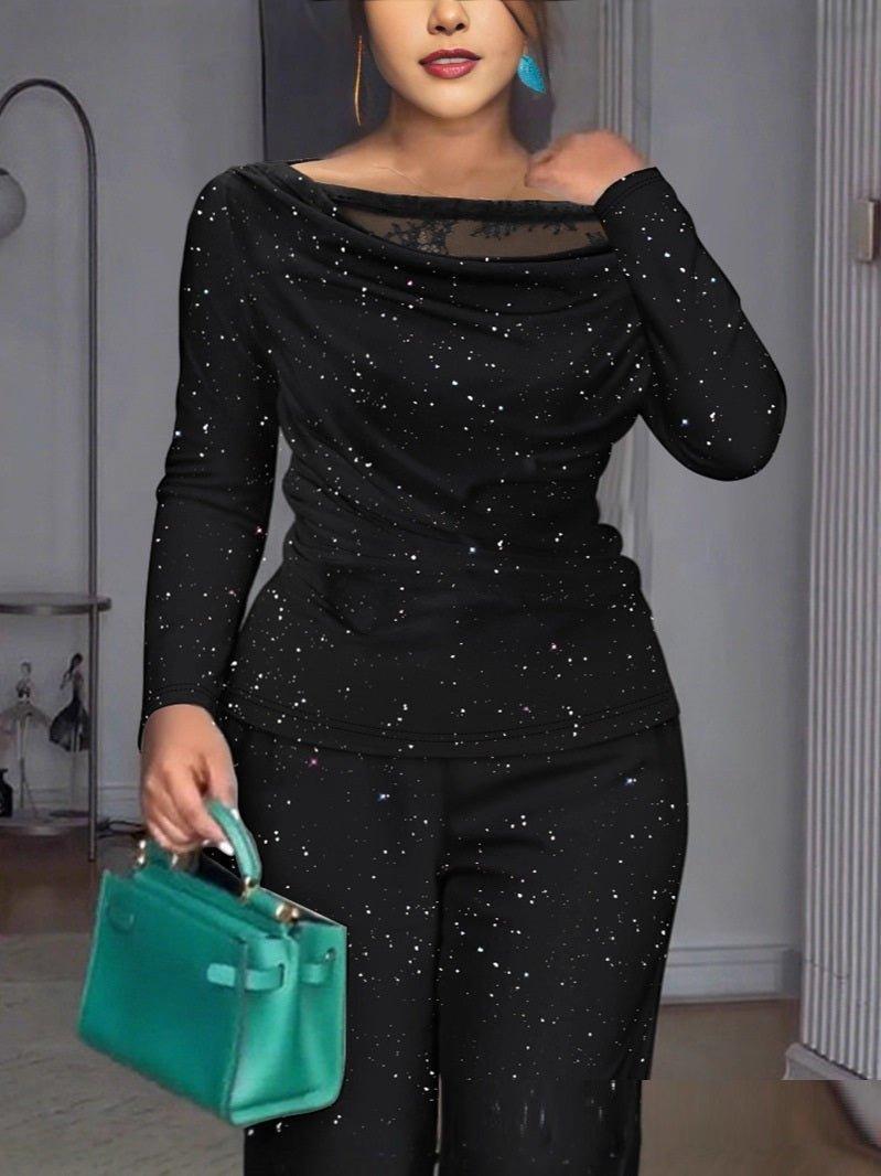 Set met Kant en Wijde Broek (Dames)