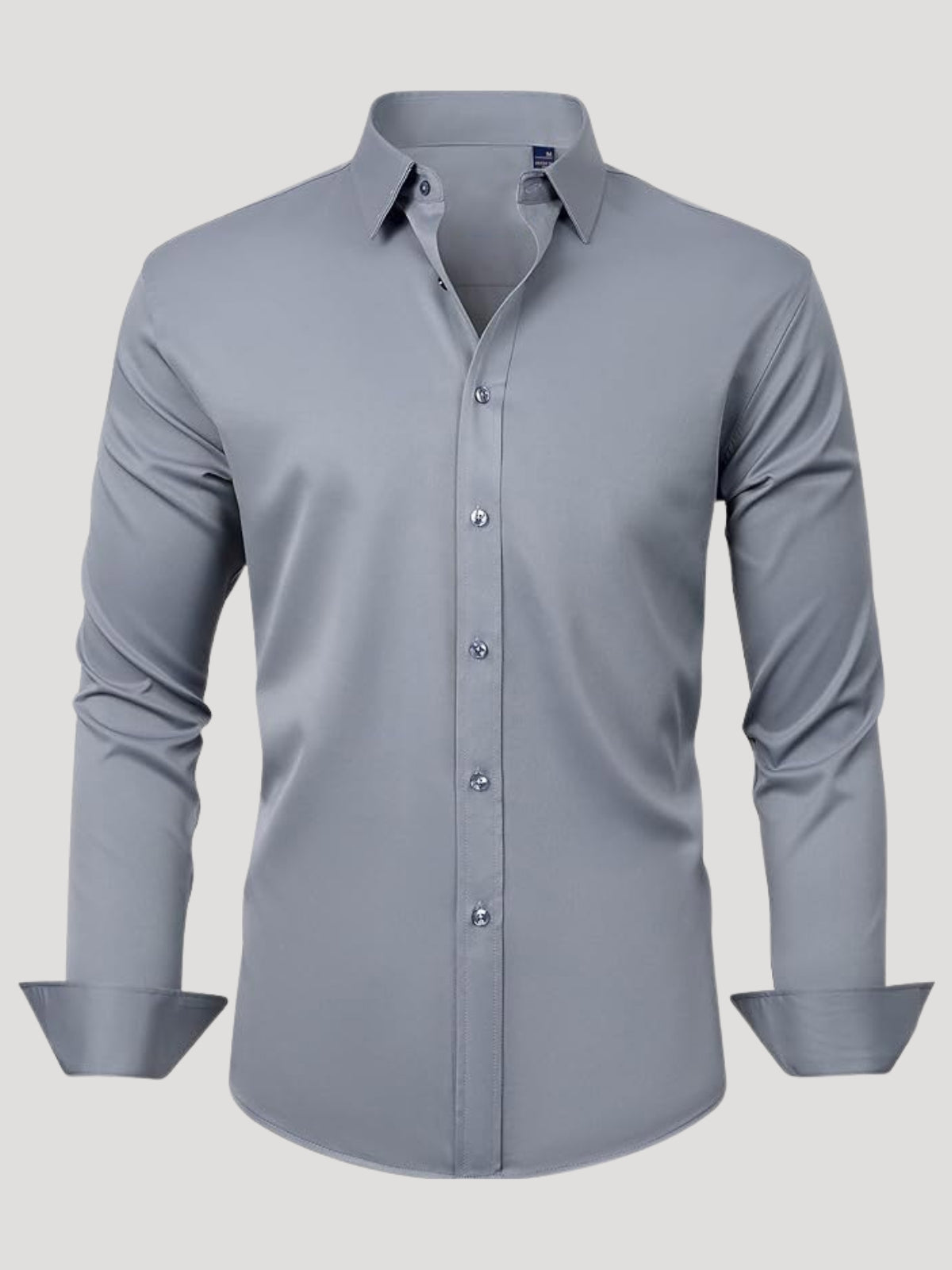 Gray dress shirt on a light gray background