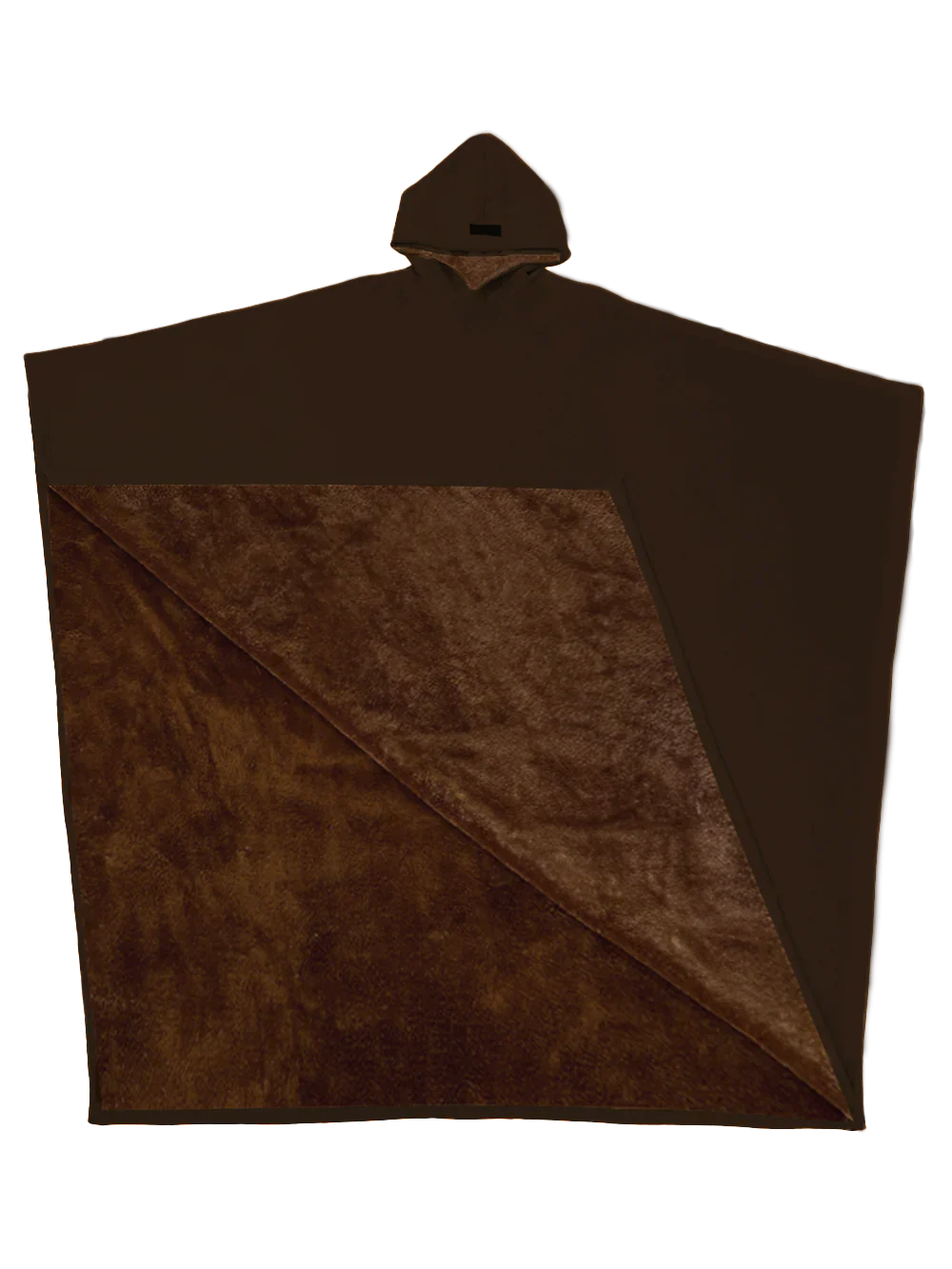 Brown hooded blanket on a white background