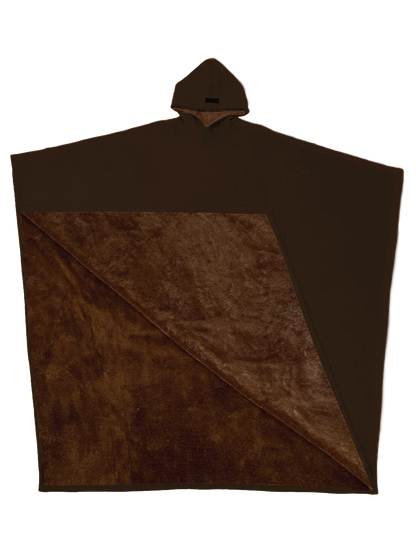 Brown hooded blanket on a white background