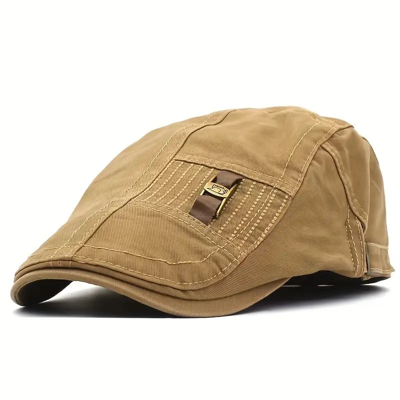 Brown cap with a patch on a white background