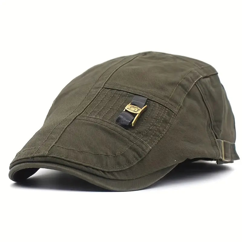 Green cap with a patch on a white background