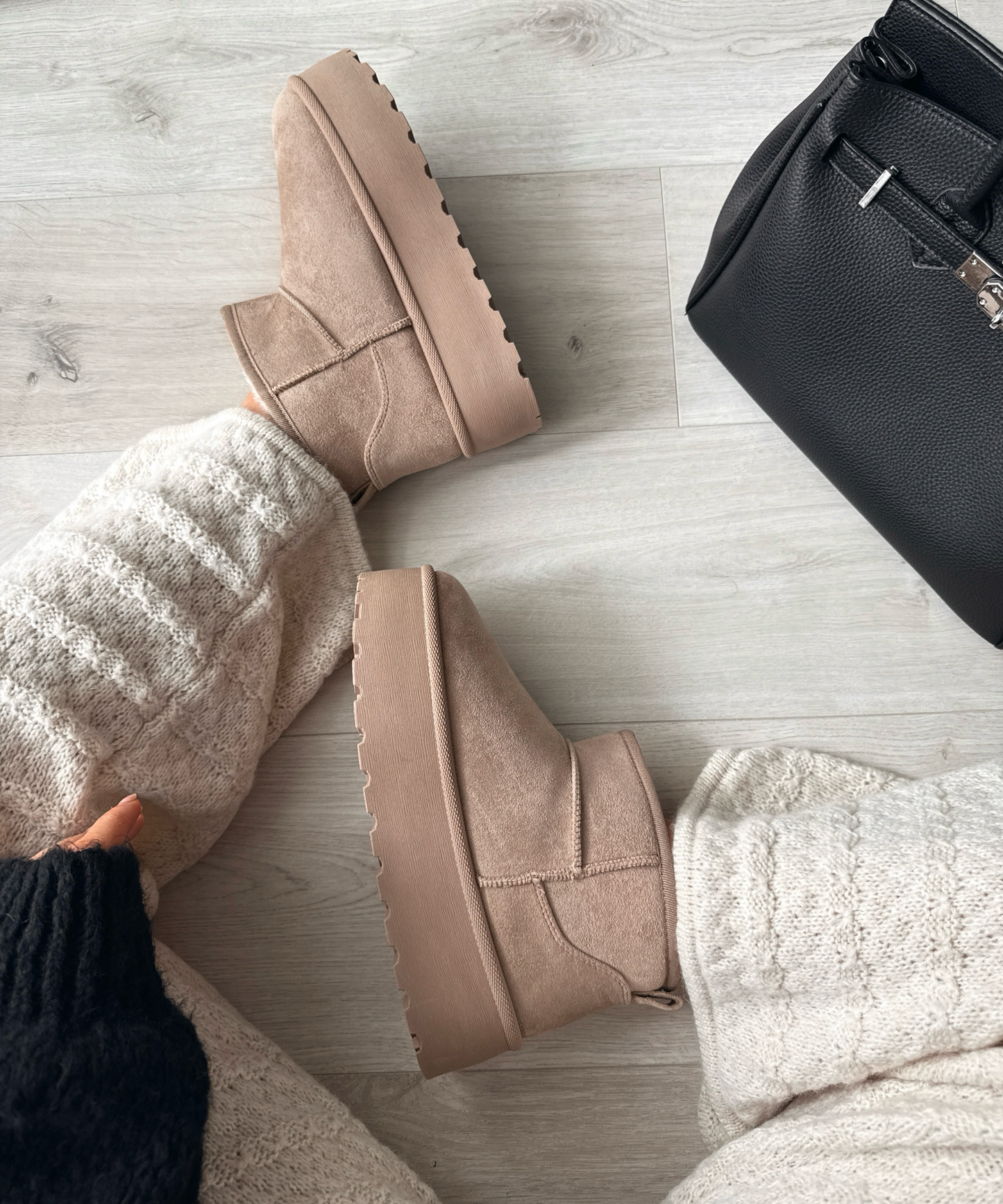 Ciepłe Camelowe Botki Zimowe (Damskie)