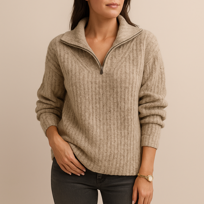 Zimowy Przytulny Sweter z Pół-Zamkiem (Damski)