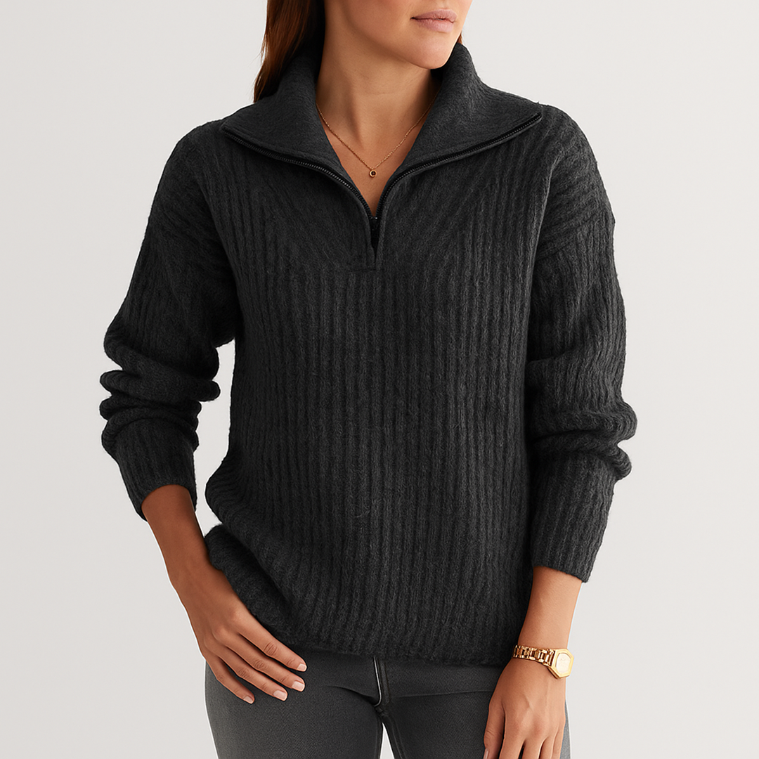 Zimowy Przytulny Sweter z Pół-Zamkiem (Damski)