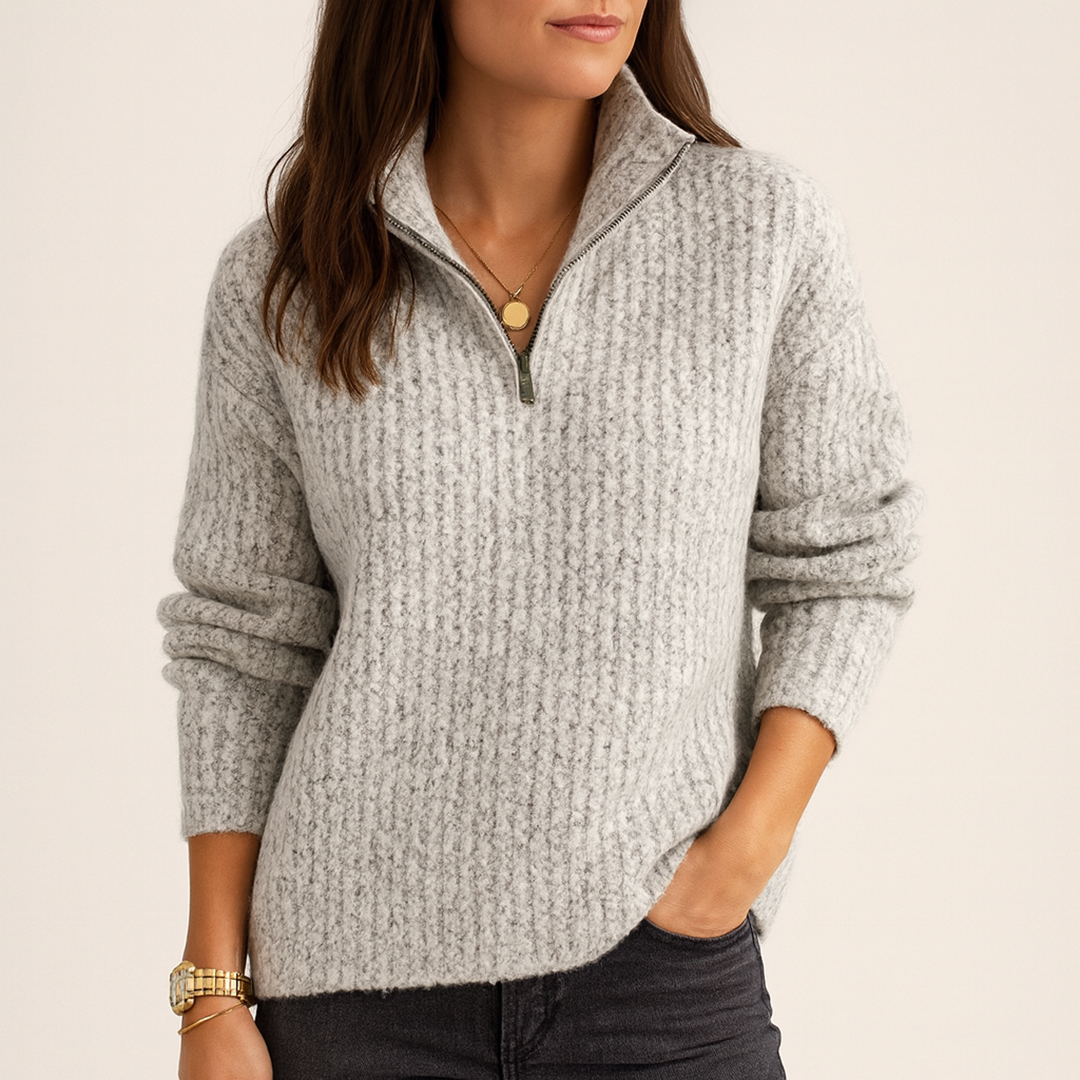 Zimowy Przytulny Sweter z Pół-Zamkiem (Damski)