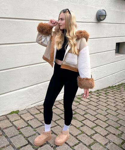 Ciepłe Camelowe Botki Zimowe (Damskie)