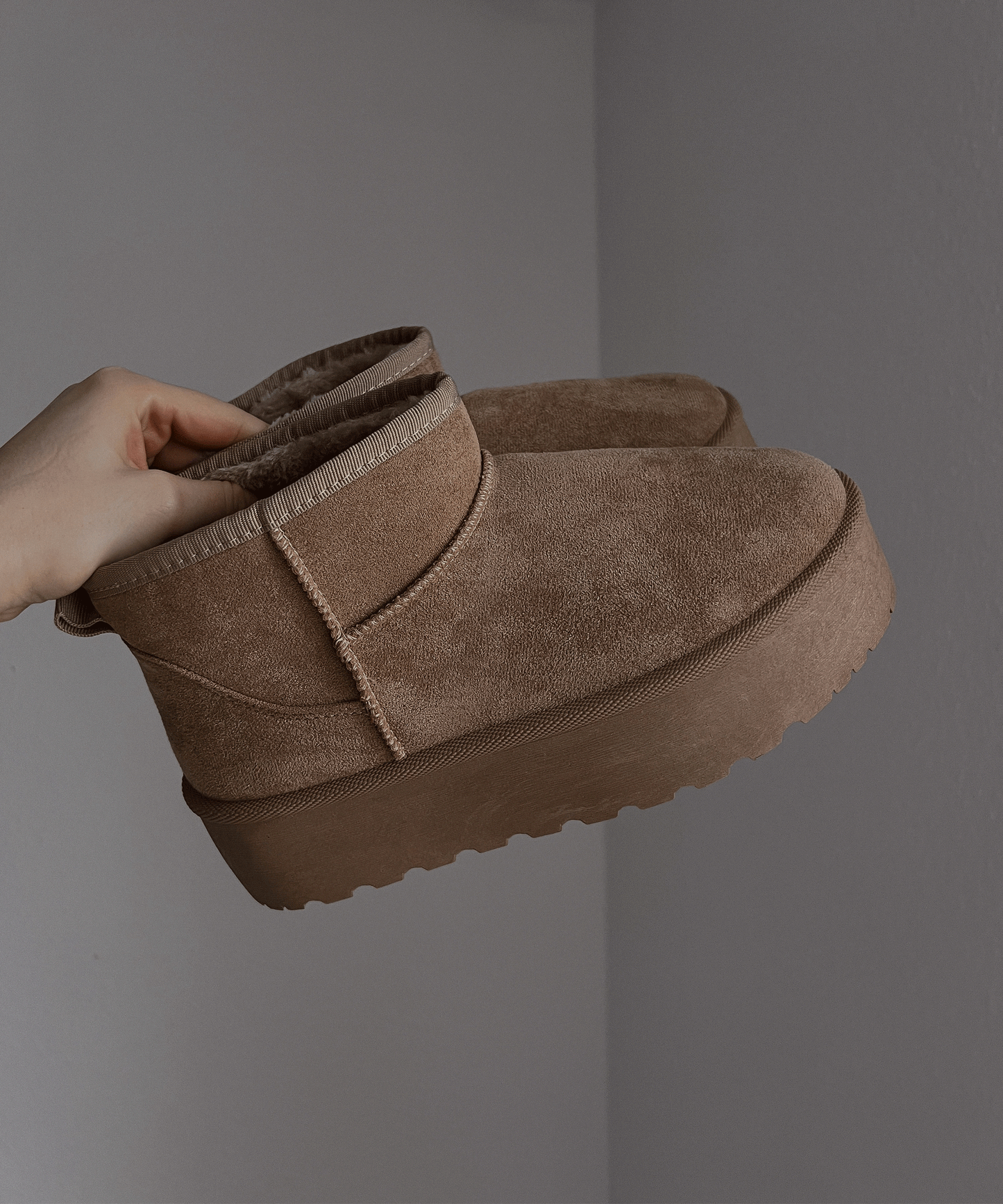 Ciepłe Camelowe Botki Zimowe (Damskie)