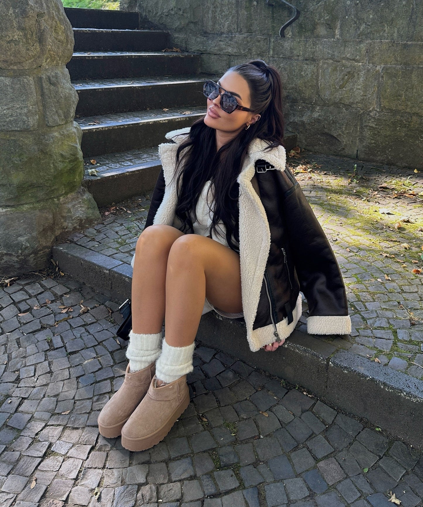 Ciepłe Camelowe Botki Zimowe (Damskie)