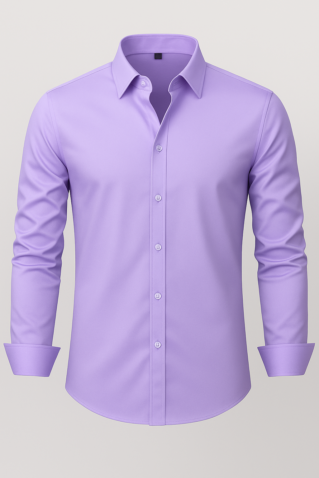 Purple dress shirt on a light gray background