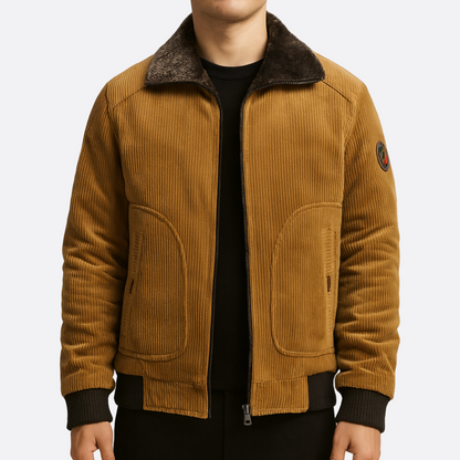 Ciepła Sztruksowa Kurtka Zimowa z Ociepleniem Termicznym (Męska)