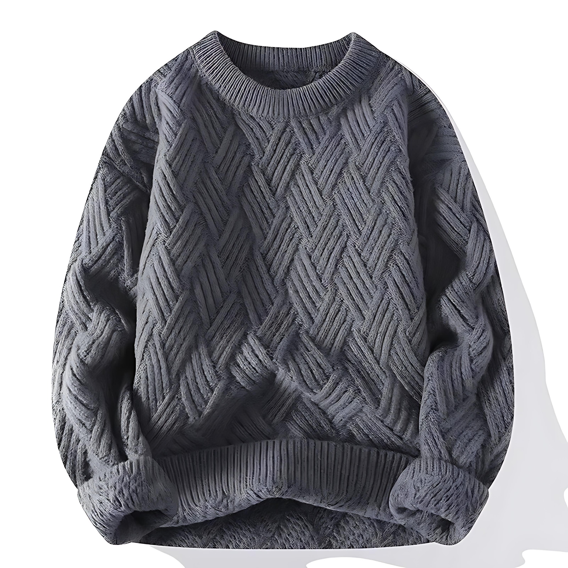 Gray textured sweater on a white background