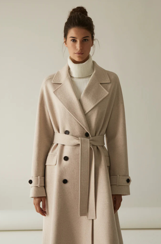 Zimowy Trencz z Wełny (Damski)