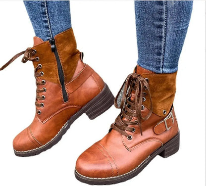 Botki Sznurowane z Klamrą na Zimę (Damskie)