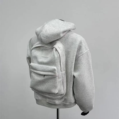 Gray hoodie on a mannequin against a gray background