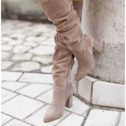 Kozaki Za Kolano Sznurowane z Klamrą na Zimę (Damskie)