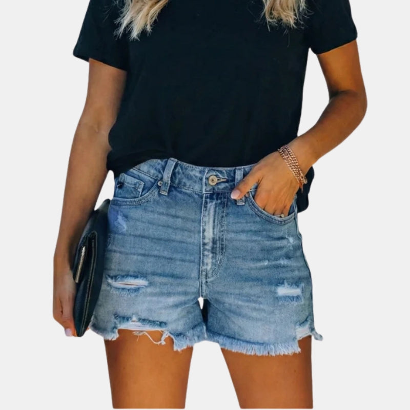 Damskie Letnie Jeansowe Przetarcia Szorty