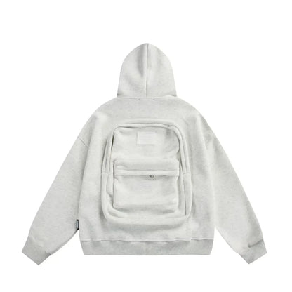Light gray hoodie with a front pocket on a white background