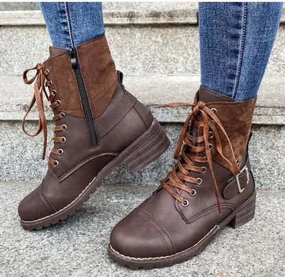 Botki Sznurowane z Klamrą na Zimę (Damskie)