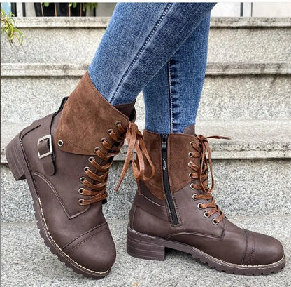 Botki Sznurowane z Klamrą na Zimę (Damskie)