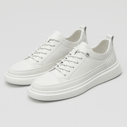 White sneakers on a light gray background