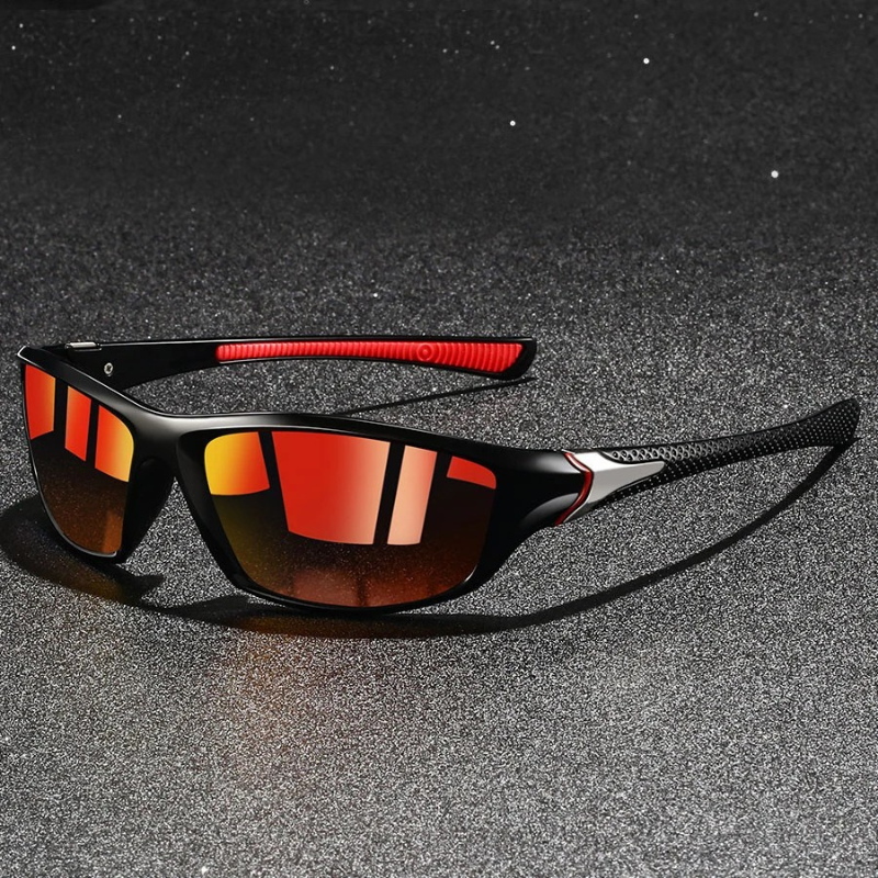 Męska Letnia Casual Sportowe Wraparound Ochrona UV Okulary Przeciwsłoneczne