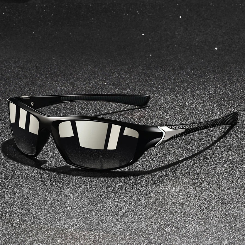 Męska Letnia Casual Sportowe Wraparound Ochrona UV Okulary Przeciwsłoneczne
