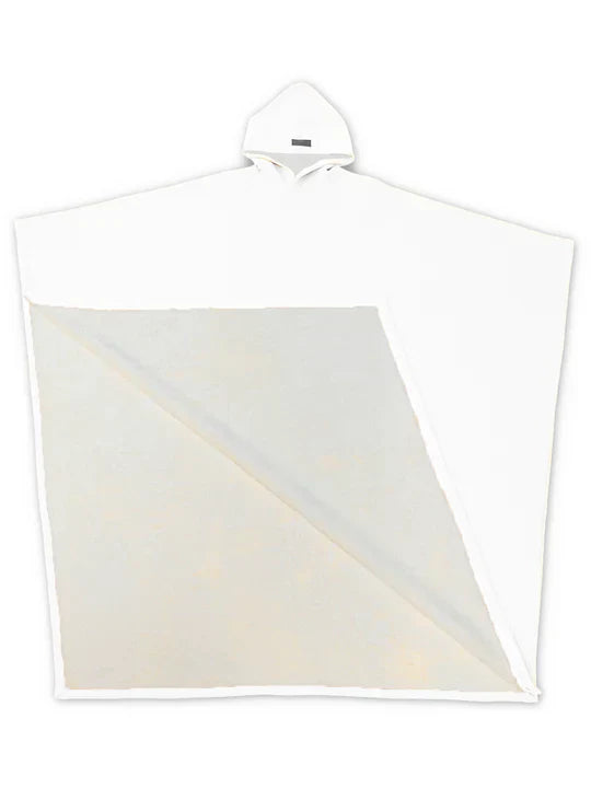 White hooded poncho on a white background