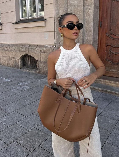 Elegancka Zimowa Torebka Shopper na Ramię (Damska)