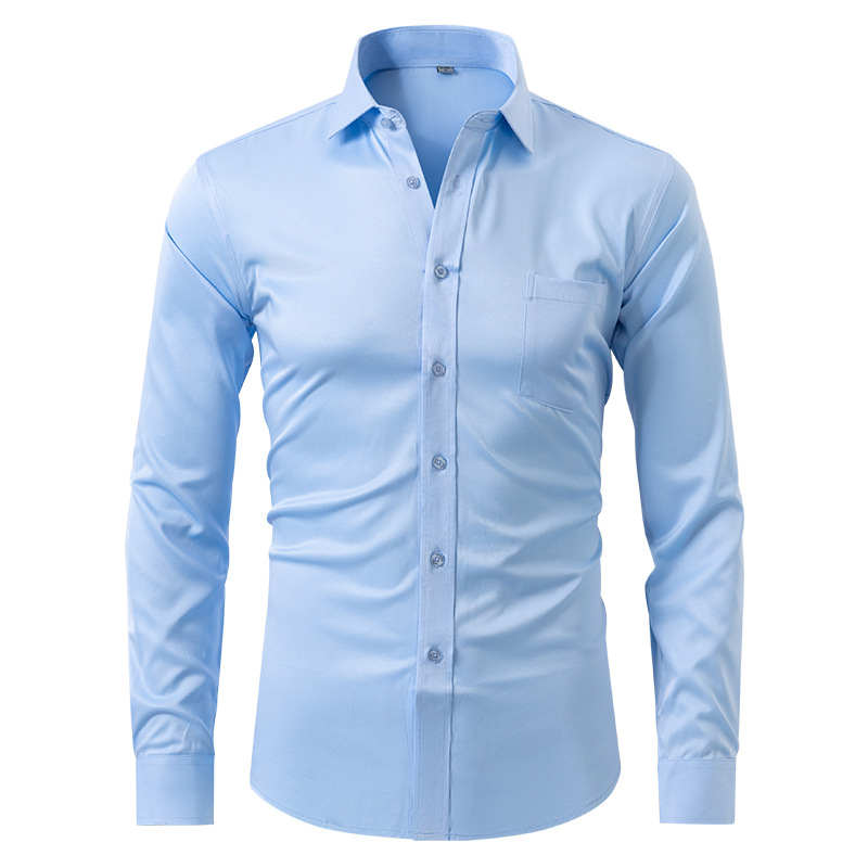 Light blue dress shirt on a white background