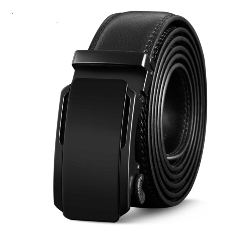 Black belt with a black buckle on a white background