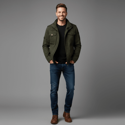 Bawełniana Kurtka Cargo Zimowa (Męska)