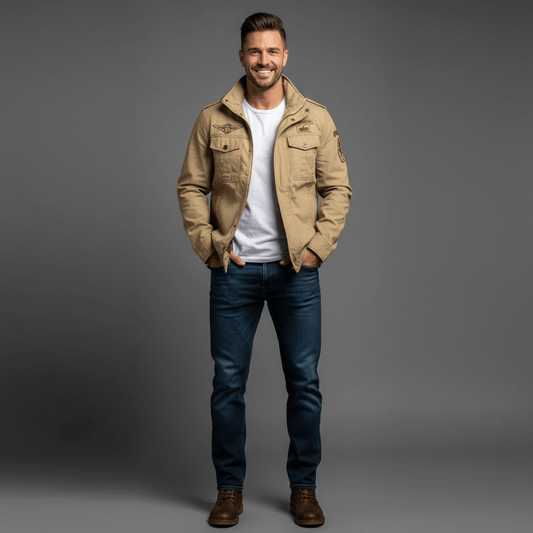 Bawełniana Kurtka Cargo Zimowa (Męska)