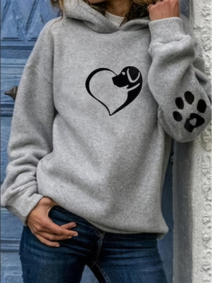 Sweat avec motif chien et patte pour le printemps (Femme)